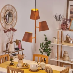 Lampes Industrielles-hofstein Suspension Lungre Rouille, 3 lumières