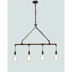 Lampes Industrielles-Luminaires Lutec Suspension Lutec AMACORD Brun, 4 lumières