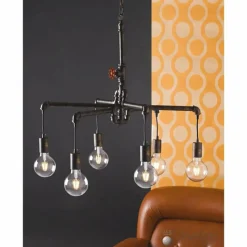 Lampes Industrielles-Luminaires Lutec Suspension Lutec AMACORD Brun, 6 lumières