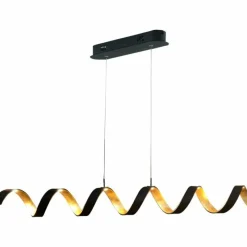 Lampes Dorées-Luminaires Lutec Suspension Lutec HELIX Or, Noir, 6 lumières