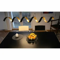 Lampes Dorées-Luminaires Lutec Suspension Lutec HELIX Or, Noir, 6 lumières