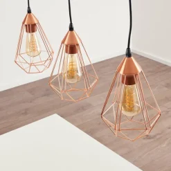 hofstein Suspension Lyssons Noir, 3 lumières