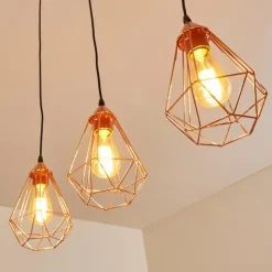 hofstein Suspension Lyssons Noir, 3 lumières