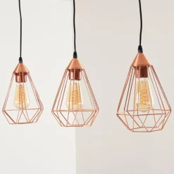 hofstein Suspension Lyssons Noir, 3 lumières