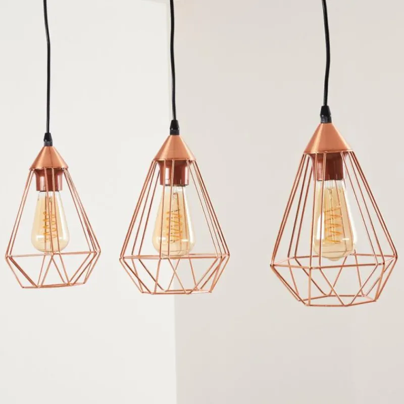 hofstein Suspension Lyssons Noir, 3 lumières