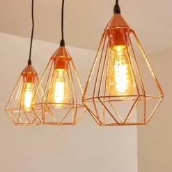 hofstein Suspension Lyssons Noir, 3 lumières