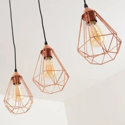 hofstein Suspension Lyssons Noir, 3 lumières