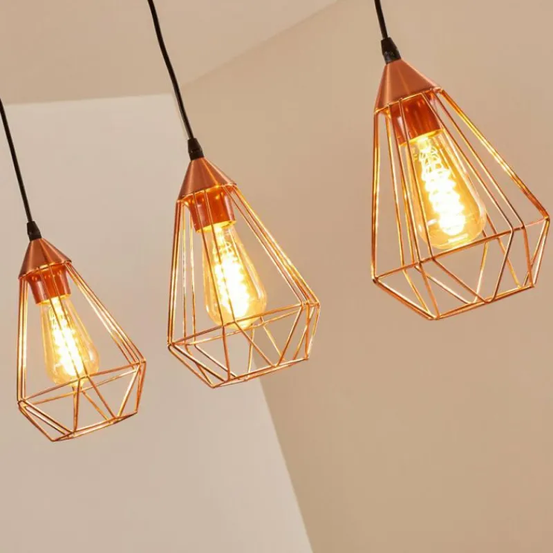 hofstein Suspension Lyssons Noir, 3 lumières