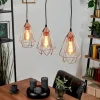 Lampes Vintages & Rétros-hofstein Suspension Lyssons Noir, 3 lumières