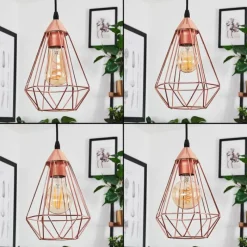 Lampes Vintages & Rétros-hofstein Suspension Lyssons Noir, 3 lumières