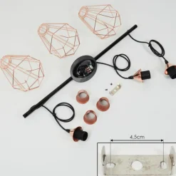 Lampes Vintages & Rétros-hofstein Suspension Lyssons Noir, 3 lumières