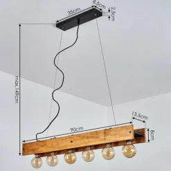 Style Boho-Chic-hofstein Suspension Maahui Écru, Noir, 6 lumières