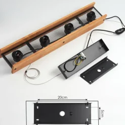 Lampes Vintages & Rétros-hofstein Suspension Maahui Noir, 4 lumières