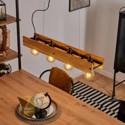 Lampes Vintages & Rétros-hofstein Suspension Maahui Noir, 4 lumières