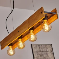 Lampes Vintages & Rétros-hofstein Suspension Maahui Noir, 4 lumières