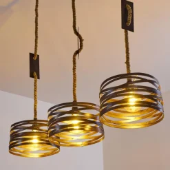 Lampes Industrielles-hofstein Suspension Macatawa Brun, Noir, 3 lumières