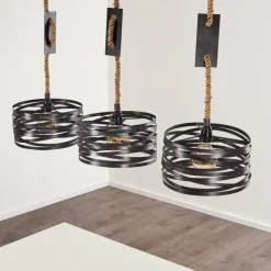 Lampes Industrielles-hofstein Suspension Macatawa Brun, Noir, 3 lumières