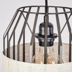 Lampes En Tissu-hofstein Suspension Macken Noir, 1 lumière