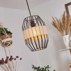 Lampes En Tissu-hofstein Suspension Macken Noir, 1 lumière