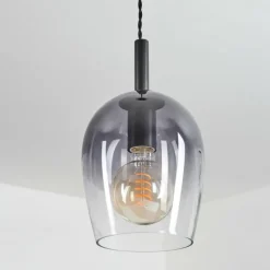 Suspension Verre Fumé-hofstein Suspension Magnano Noir, 1 lumière