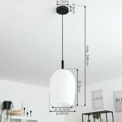hofstein Suspension Magnano Noir, 1 lumière