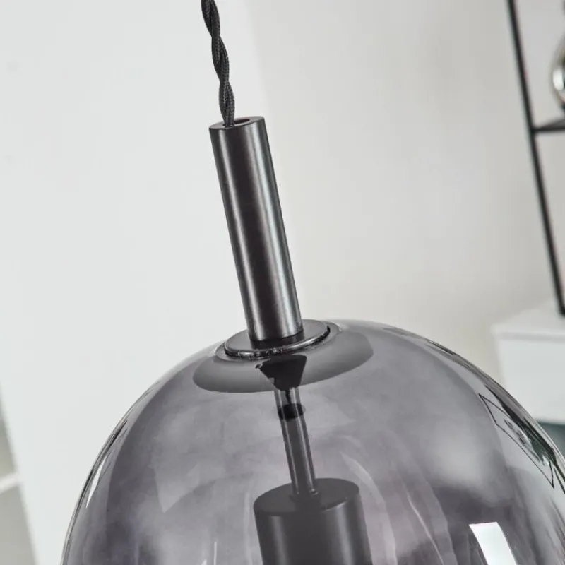 Suspension Verre Fumé-hofstein Suspension Magnano Noir, 1 lumière