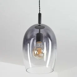 Suspension Verre Fumé-hofstein Suspension Magnano Noir, 1 lumière