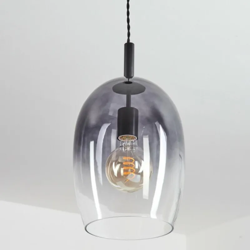 Suspension Verre Fumé-hofstein Suspension Magnano Noir, 1 lumière