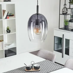 Suspension Verre Fumé-hofstein Suspension Magnano Noir, 1 lumière