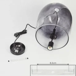 Suspension Verre Fumé-hofstein Suspension Magnano Noir, 1 lumière