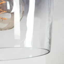 Suspension Verre Fumé-hofstein Suspension Magnano Noir, 1 lumière