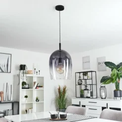 Suspension Verre Fumé-hofstein Suspension Magnano Noir, 1 lumière