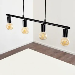 Lampes Vintages & Rétros-hofstein Suspension Maidford Noir, 4 lumières