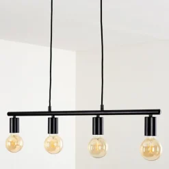 Lampes Vintages & Rétros-hofstein Suspension Maidford Noir, 4 lumières