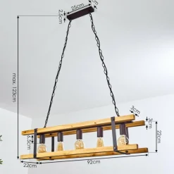 Lampes Vintages & Rétros-hofstein Suspension Maladera Rouille, 5 lumières