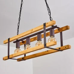 Lampes Industrielles-hofstein Suspension Maladera Rouille, 4 lumières