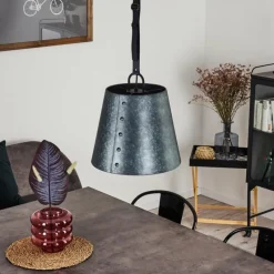 Lampes En Tissu-hofstein Suspension Malcotal Noir, 1 lumière