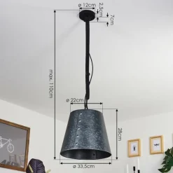 Lampes En Tissu-hofstein Suspension Malcotal Noir, 1 lumière