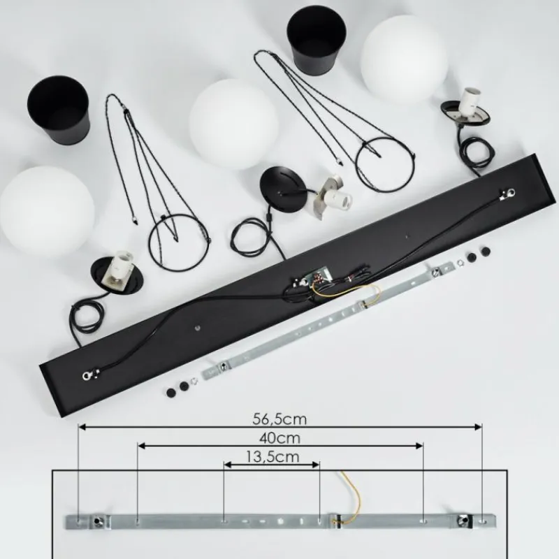 hofstein Suspension Malhadancha Noir, 3 lumières