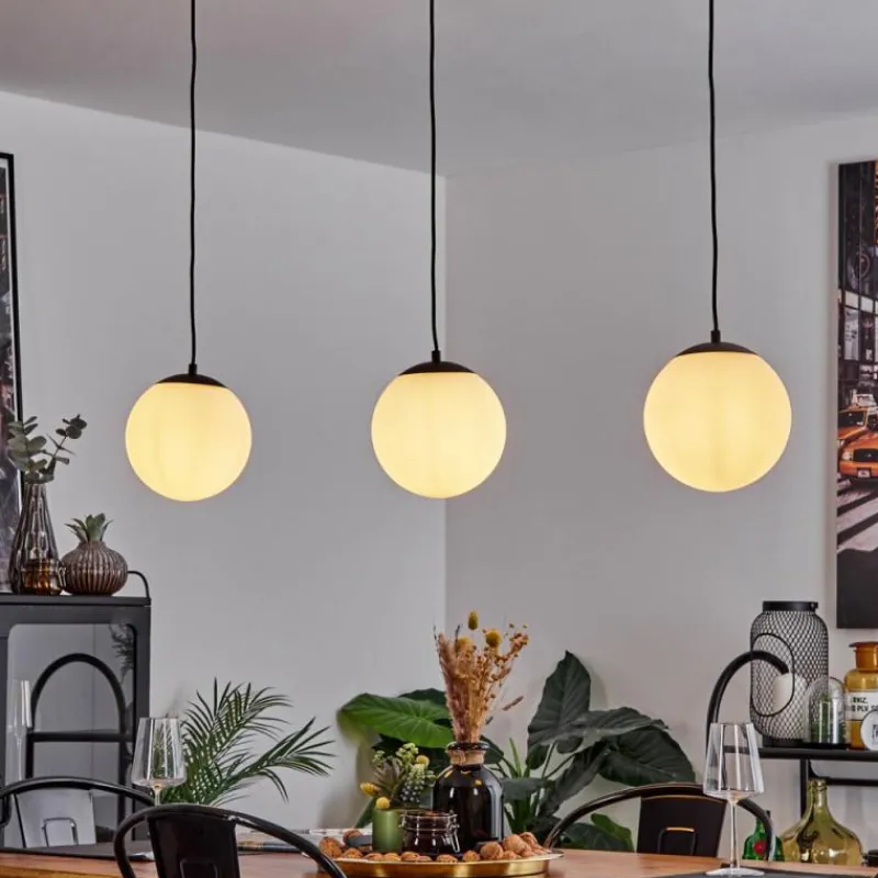 hofstein Suspension Malhadancha Noir, 3 lumières