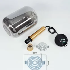 Suspension Verre Fumé-hofstein Suspension Maliali Gris, Laiton, 1 lumière