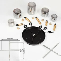 Lampes Dorées-hofstein Suspension Maliali Or, Laiton, Noir, 5 lumières