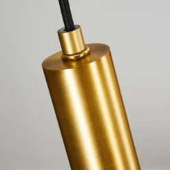 Lampes Dorées-hofstein Suspension Maliali Or, Laiton, Noir, 5 lumières