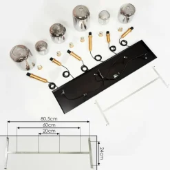 Lampes Dorées-hofstein Suspension Maliali Or, Laiton, Noir, 6 lumières