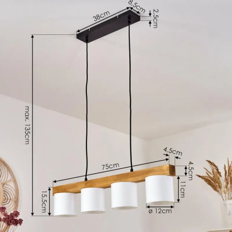 Lampes En Tissu-hofstein Suspension Malimea Écru, Noir, 4 lumières