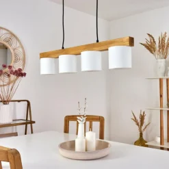 Lampes En Tissu-hofstein Suspension Malimea Écru, Noir, 4 lumières