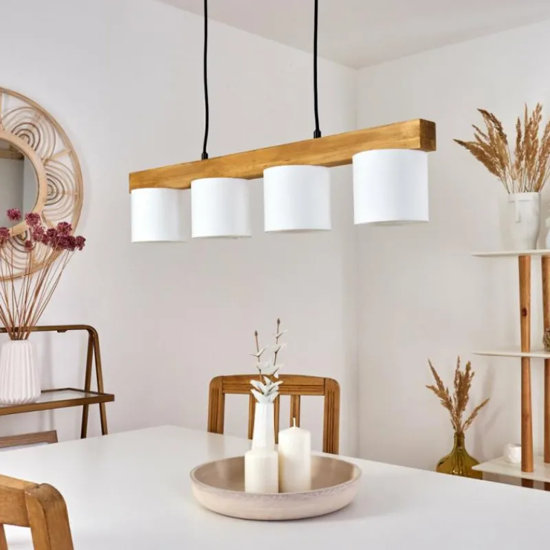 Lampes En Tissu-hofstein Suspension Malimea Écru, Noir, 4 lumières