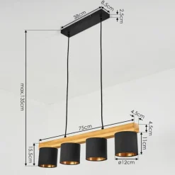 Lampes En Tissu-hofstein Suspension Malimea Écru, Noir, 4 lumières