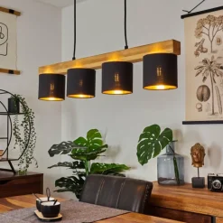 Lampes En Tissu-hofstein Suspension Malimea Écru, Noir, 4 lumières