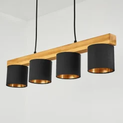 Lampes En Tissu-hofstein Suspension Malimea Écru, Noir, 4 lumières